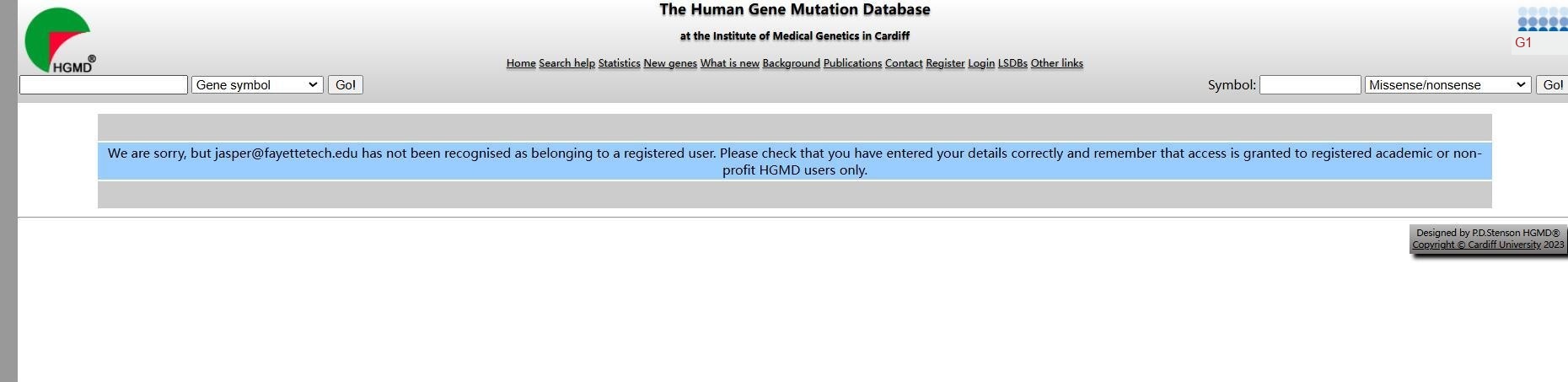 HGMD Academic Access tutorial step image 4
