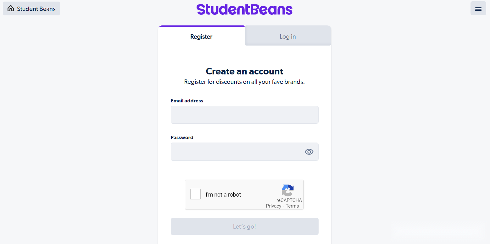Student Beans tutorial step image 1