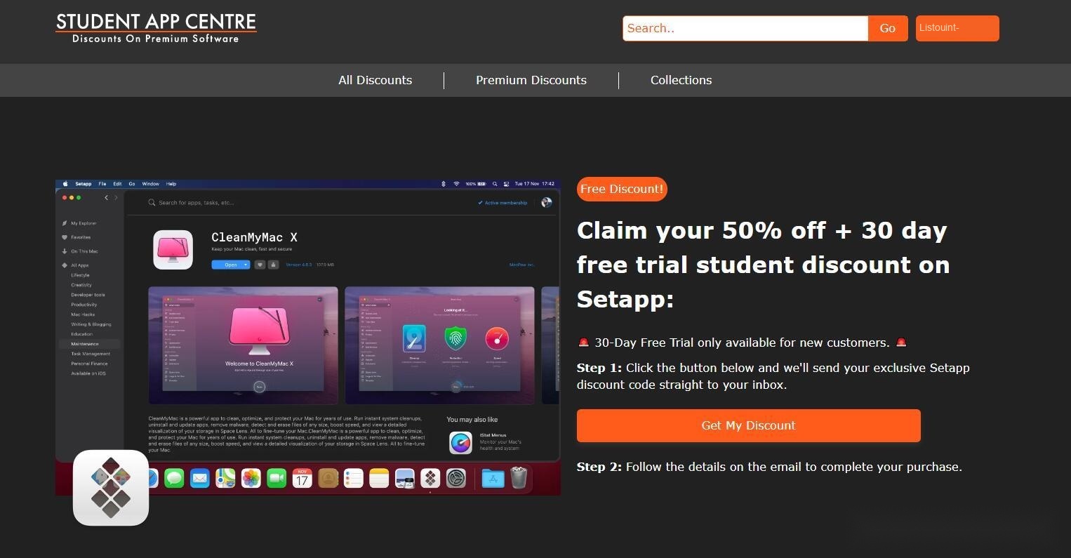 StudentAppCentre Discounts tutorial step image 2