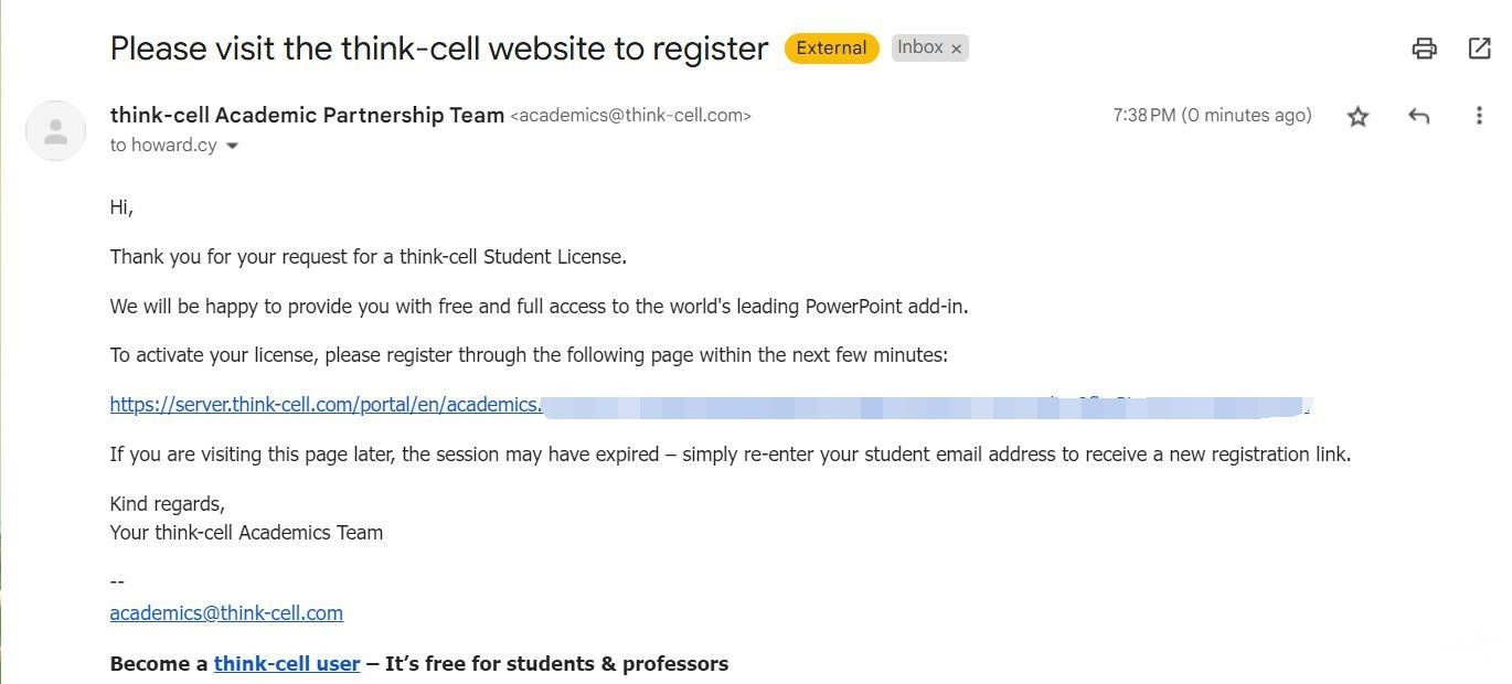 think-cell Student Discount tutorial step image 4